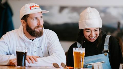 couple having drinks at the bar
