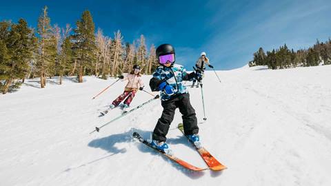 Kids skiing free at June Mountain